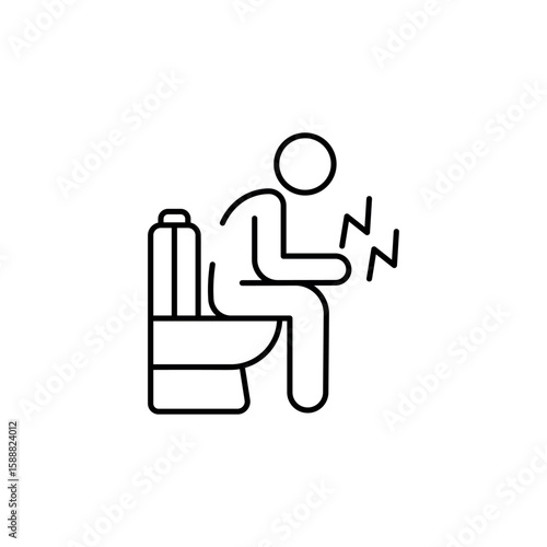 Diarrhea icon design with white background stock illustration