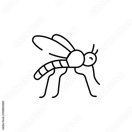 Mosquito icon design with white background stock illustration