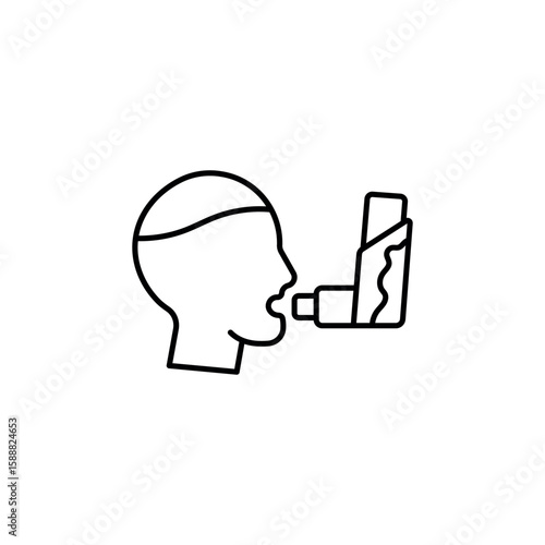 Asthma icon design with white background stock illustration
