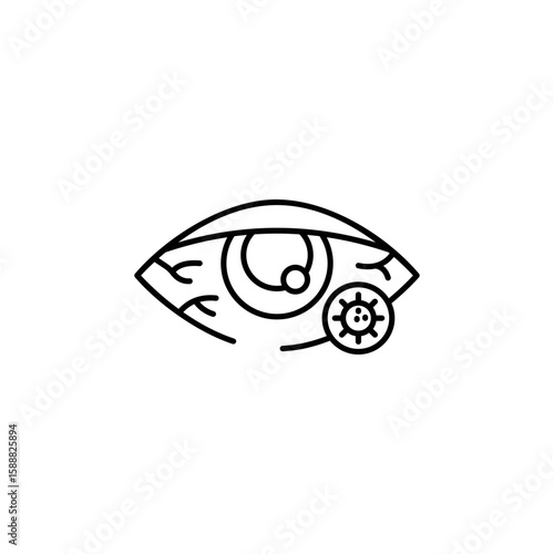 Eye Infection icon design with white background stock illustration
