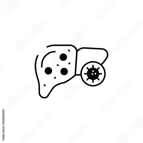 Hepatitis icon design with white background stock illustration