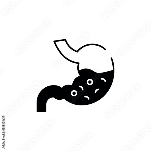 Stomach Acidity icon design with white background stock illustration