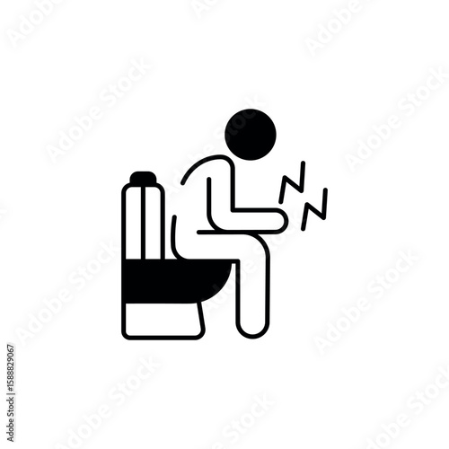 Diarrhea icon design with white background stock illustration