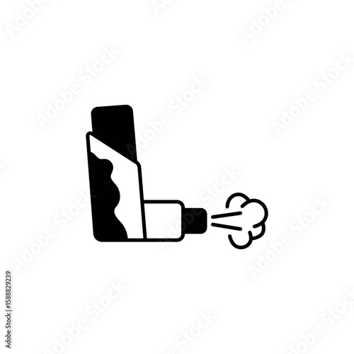 Asthma icon design with white background stock illustration