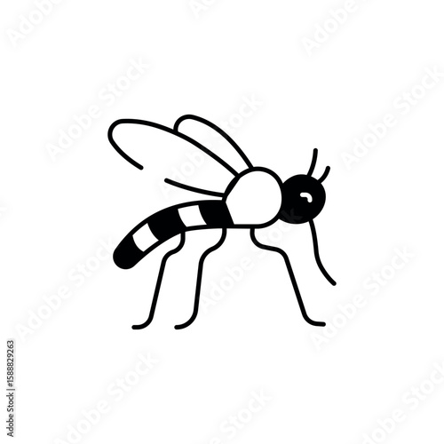 Mosquito icon design with white background stock illustration