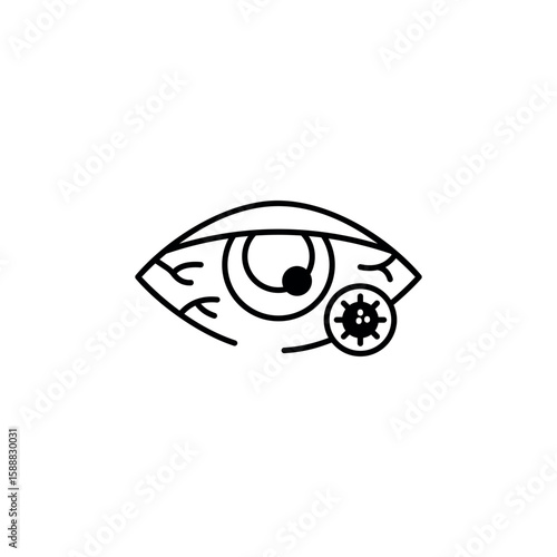 Eye Infection icon design with white background stock illustration