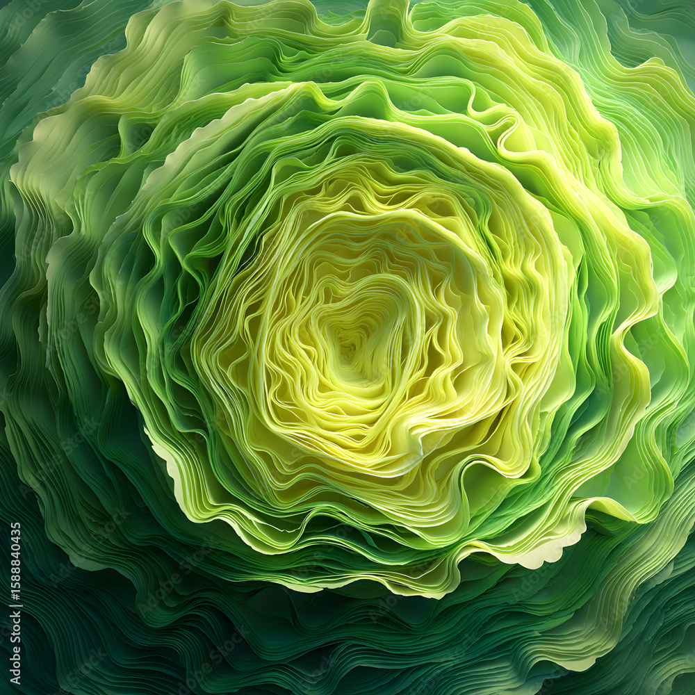 Fototapeta premium Beautiful layered green flower resembling natural beauty in design