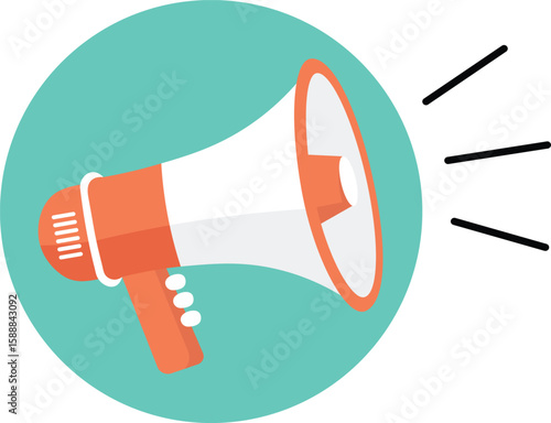 Illustration of a retro orange and white megaphone announcing news
