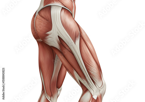 Human thigh muscles anatomy diagram