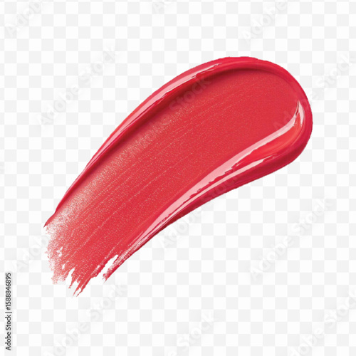 realistic 3d smooth glossy lipstick swatch smear smudge in different color style isolated on transparent background	
