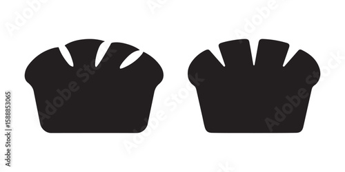 Simple Black Silhouette of a Rustic Loaf of Bread for Bakery Designs