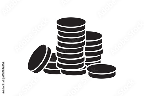 Stack of Coins Icon Representing Wealth, Savings, and Financial Success