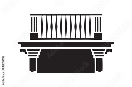 Elegant Balcony with Decorative Balustrade and Window Design