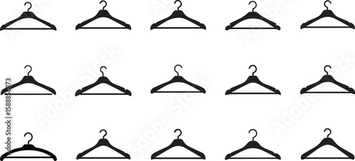 Vector Hanger Icon Set – Minimal Line Style Clothing Hangers