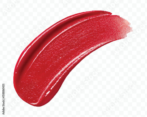 realistic 3d smooth glossy lipstick swatch smear smudge in different color style isolated on transparent background	
