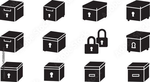 Lockbox Vector | Secure Storage Container Illustration for Safety and Security