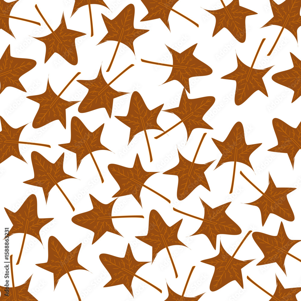 Obraz premium A stylized autumn maple leaf illustration with delicate vein details and warm brown tones, perfect for seasonal design projects or nature-themed graphics.