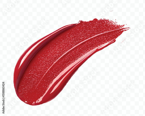 realistic 3d smooth glossy lipstick swatch smear smudge in different color style isolated on transparent background	
