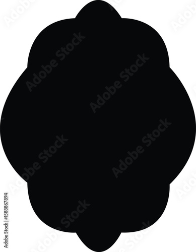 Elegant black silhouette: A simple, yet striking silhouette, the black shape creates an appealing effect, easily adaptable for various design uses.