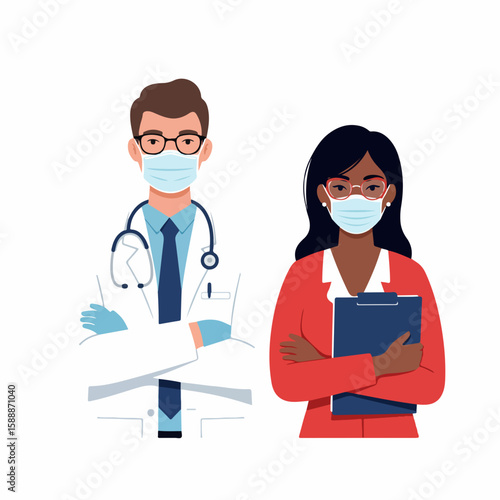 Medical Professionals in Protective Gear, Ready to Assist