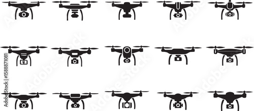 Drone Vector | Unmanned Aerial Vehicle Illustration for Technology and Photography