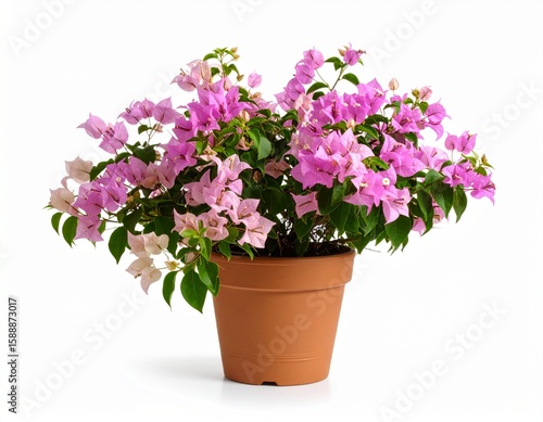 Wallpaper Mural "Cinematic still life photography of a potted bougainvillea. The plant boasts its most suitable and striking colors. Clean, seamless white backdrop. Exquisite detail, professional studio lighting, 8K  Torontodigital.ca