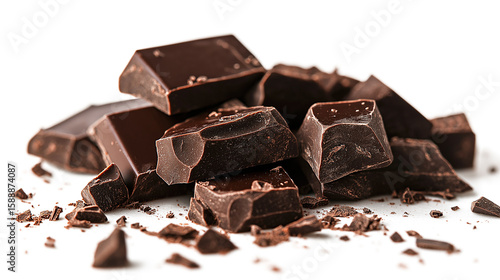 Wallpaper Mural A pile of chocolate pieces on a white background Torontodigital.ca