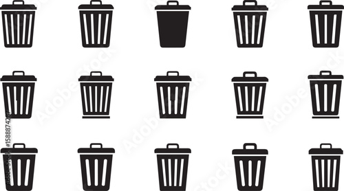 Trashcan Vector | Delete and Recycle Bin Icon Illustration for Digital Cleanup