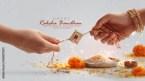 Celebration of Raksha Bandhan with Beautiful Rakhi and Festive Decorations