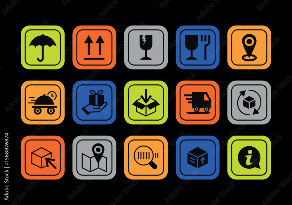 custom made wallpaper toronto digitalCollection of various icons, patches, labels, tags, stickers, shipping and delivery, packaging. Funky hipster stickers in 90s style. Vector set, trendy promo labels in retro cartoon. Flat illustration