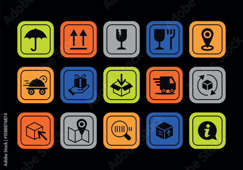 Wallpaper Mural Collection of various icons, patches, labels, tags, stickers, shipping and delivery, packaging. Funky hipster stickers in 90s style. Vector set, trendy promo labels in retro cartoon. Flat illustration Torontodigital.ca