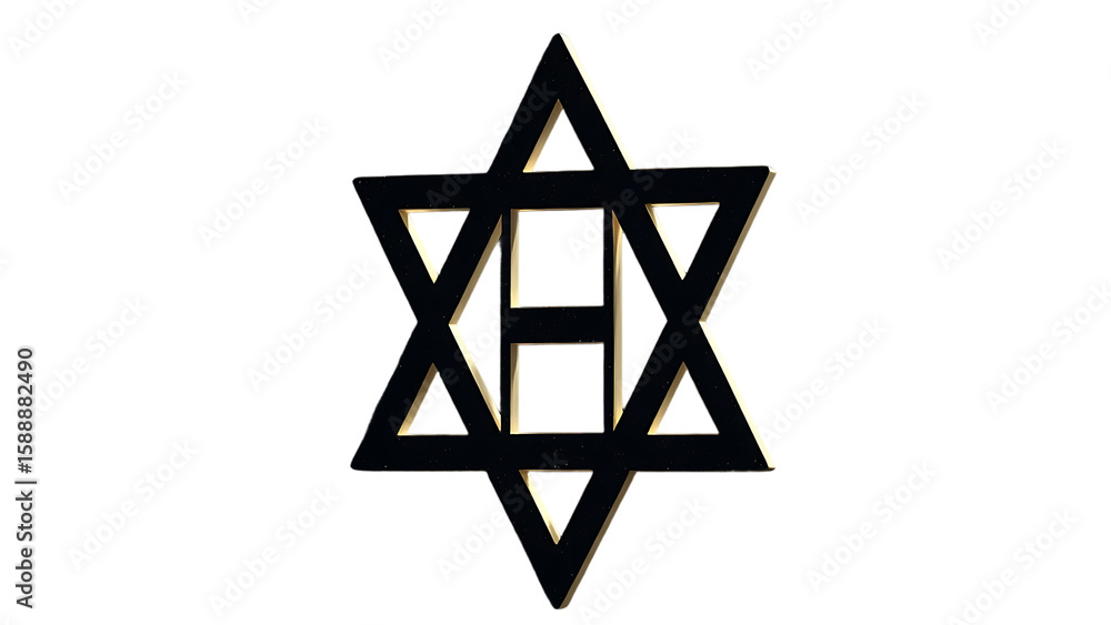 Isolated Star of David with Letter H isolated on transparent background Isolated Star of David with Letter H isolated on transparent background