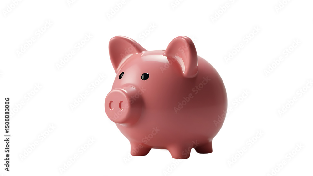 Obraz premium Isolated Pink Piggy Bank isolated on transparent background