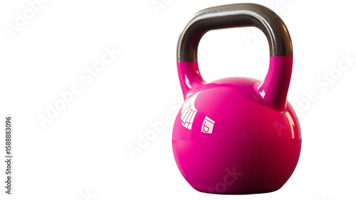 Isolated Pink Kettlebell isolated on transparent background