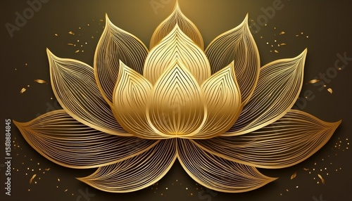 premium gold lotus background featuring elegant line art ideal for yoga banners invitation cards and product packaging