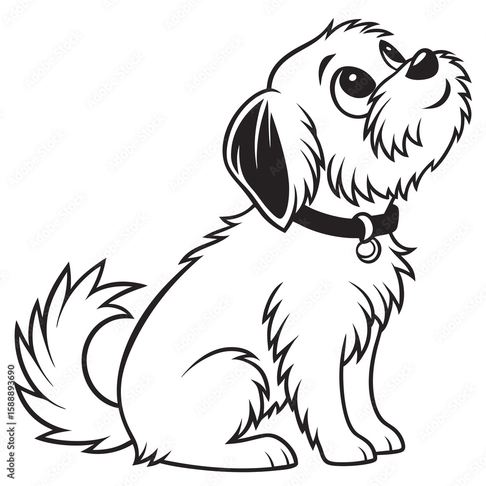 Cute dog with big eyes sitting Cute dog with big eyes sitting