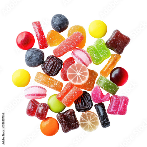 Colorful assortment of hard and soft candies