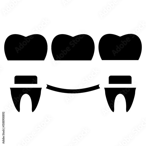 dental bridges glyph icon