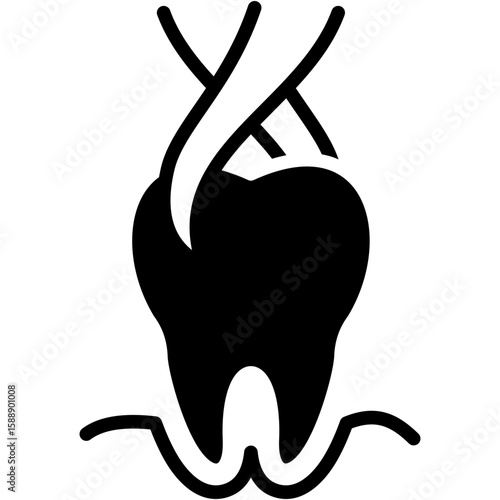 tooth extraction glyph icon