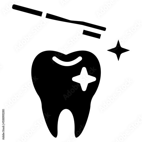 dental cleanings  glyph icon