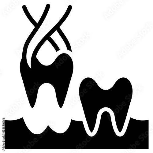 wisdom tooth removal glyph icon