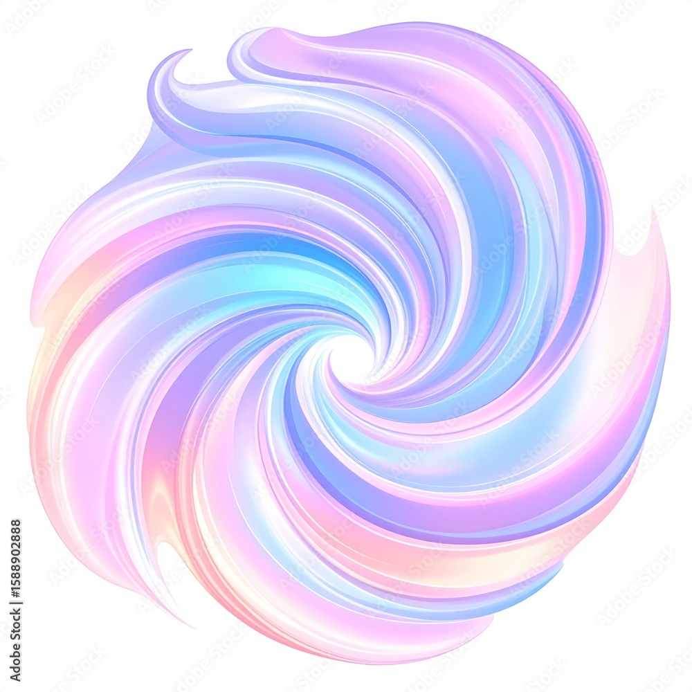 Obraz premium Abstract Swirl Design with Pastel Colors Spiral Arrangement on White Background