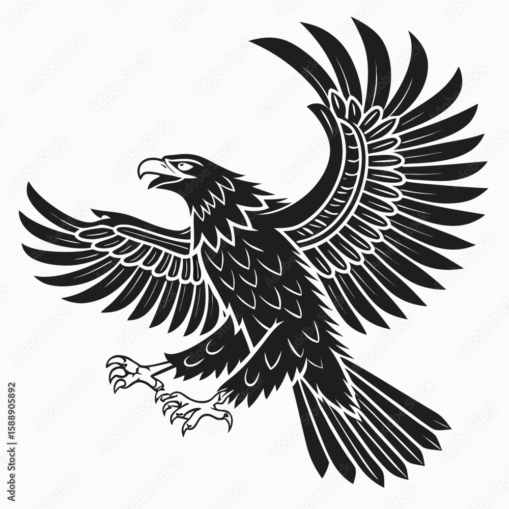 Obraz premium Eagle in flight, isolated on white background