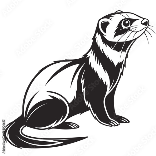Wallpaper Mural Stylized ferret illustration isolated on white background Torontodigital.ca