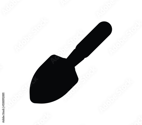 Silhouette of Garden Trowel Tool for Digging and Planting in Earth