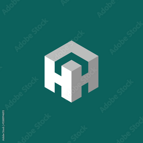 Hexagon Letter H HH Logo Design Vector Template