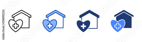 Urgent Care icon set multiple style collection