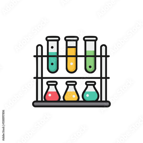 Medical lab test tubes science experiment, research, and chemistry