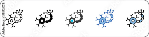 Motor Neuron Icon Pack Multistyle Illustration