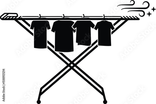 Clothes Drying Rack in a Clean Environment